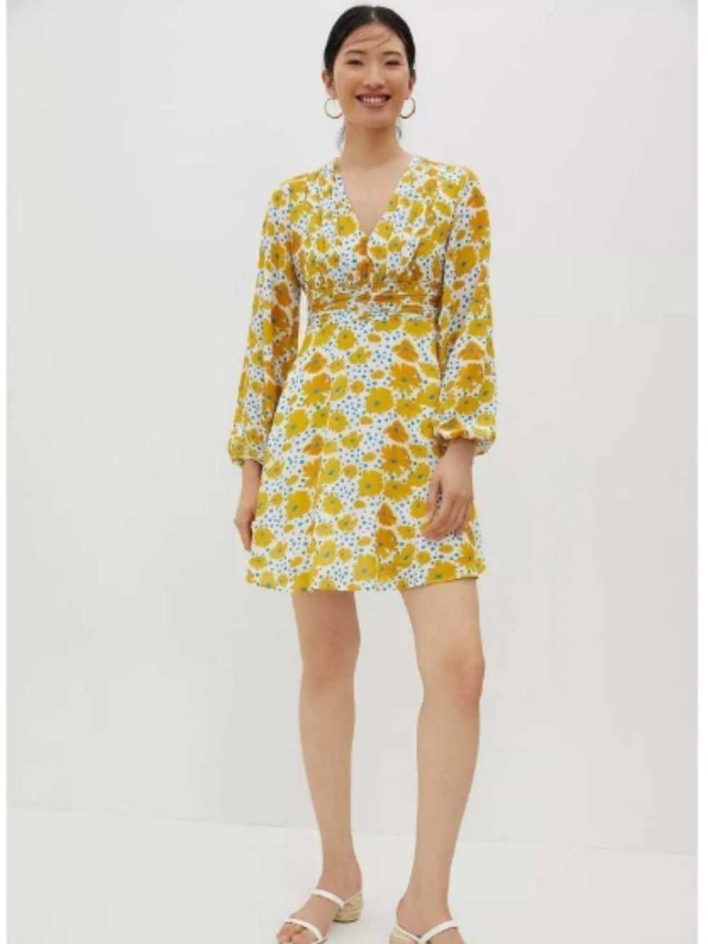 ANTHROPOLOGIE x VERA Buttercup Long Sleeved Mini Dress Size S